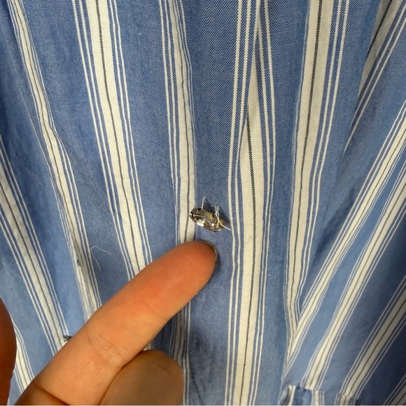 NWT Anthropologie The Bettina Embellished Tiered Shirt Dress Blue White MP - Picture 9 of 12